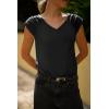 imageZeagoo Womens Tops Cute Loose Tank Tops Trendy Casual Dressy Shirts V Neck Cap Sleeve Tops Summer OutfitsBlack