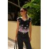 imageZeagoo Womens Tops Cute Loose Tank Tops Trendy Casual Dressy Shirts V Neck Cap Sleeve Tops Summer OutfitsCherry Blossom
