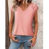 imageZeagoo Womens Tops Cute Loose Tank Tops Trendy Casual Dressy Shirts V Neck Cap Sleeve Tops Summer OutfitsCoral Pink