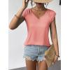 imageZeagoo Womens Tops Cute Loose Tank Tops Trendy Casual Dressy Shirts V Neck Cap Sleeve Tops Summer OutfitsCoral Pink