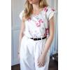 imageZeagoo Womens Tops Cute Loose Tank Tops Trendy Casual Dressy Shirts V Neck Cap Sleeve Tops Summer OutfitsFloral Red