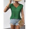 imageZeagoo Womens Tops Cute Loose Tank Tops Trendy Casual Dressy Shirts V Neck Cap Sleeve Tops Summer OutfitsGreen