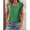 imageZeagoo Womens Tops Cute Loose Tank Tops Trendy Casual Dressy Shirts V Neck Cap Sleeve Tops Summer OutfitsGreen