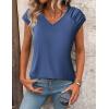 imageZeagoo Womens Tops Cute Loose Tank Tops Trendy Casual Dressy Shirts V Neck Cap Sleeve Tops Summer OutfitsHaze Blue