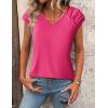 imageZeagoo Womens Tops Cute Loose Tank Tops Trendy Casual Dressy Shirts V Neck Cap Sleeve Tops Summer OutfitsHot Pink