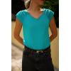 imageZeagoo Womens Tops Cute Loose Tank Tops Trendy Casual Dressy Shirts V Neck Cap Sleeve Tops Summer OutfitsPeacock Blue