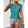 imageZeagoo Womens Tops Cute Loose Tank Tops Trendy Casual Dressy Shirts V Neck Cap Sleeve Tops Summer OutfitsPeacock Blue