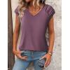 imageZeagoo Womens Tops Cute Loose Tank Tops Trendy Casual Dressy Shirts V Neck Cap Sleeve Tops Summer OutfitsPurple