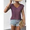 imageZeagoo Womens Tops Cute Loose Tank Tops Trendy Casual Dressy Shirts V Neck Cap Sleeve Tops Summer OutfitsPurple