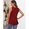imageZeagoo Womens Tank Tops Crew Neck Sleeveless Tops Floral Solid Summer Shirts Casual Loose Flowy Tunic BlousesDeep Red