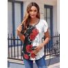 imageZeagoo Womens Tops Petal Short Sleeve Summer Casual Crew Neck Shirts Floral Solid Blouse Pleated TunicsBf101