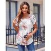 imageZeagoo Womens Tops Petal Short Sleeve Summer Casual Crew Neck Shirts Floral Solid Blouse Pleated TunicsBf102