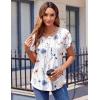 imageZeagoo Womens Tops Petal Short Sleeve Summer Casual Crew Neck Shirts Floral Solid Blouse Pleated TunicsBf112