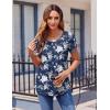 imageZeagoo Womens Tops Petal Short Sleeve Summer Casual Crew Neck Shirts Floral Solid Blouse Pleated TunicsBf126