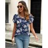 imageZeagoo Womens Tops Petal Short Sleeve Summer Casual Crew Neck Shirts Floral Solid Blouse Pleated TunicsBf126
