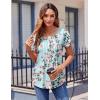 imageZeagoo Womens Tops Petal Short Sleeve Summer Casual Crew Neck Shirts Floral Solid Blouse Pleated TunicsBf136