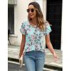 imageZeagoo Womens Tops Petal Short Sleeve Summer Casual Crew Neck Shirts Floral Solid Blouse Pleated TunicsBf136
