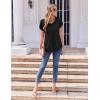 imageZeagoo Womens Tops Petal Short Sleeve Summer Casual Crew Neck Shirts Floral Solid Blouse Pleated TunicsBlack