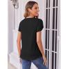 imageZeagoo Womens Tops Petal Short Sleeve Summer Casual Crew Neck Shirts Floral Solid Blouse Pleated TunicsBlack