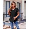 imageZeagoo Womens Tops Petal Short Sleeve Summer Casual Crew Neck Shirts Floral Solid Blouse Pleated TunicsBlack