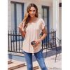 imageZeagoo Womens Tops Petal Short Sleeve Summer Casual Crew Neck Shirts Floral Solid Blouse Pleated TunicsChampagne