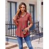imageZeagoo Womens Tops Petal Short Sleeve Summer Casual Crew Neck Shirts Floral Solid Blouse Pleated TunicsDark Red