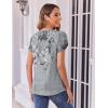 imageZeagoo Womens Tops Petal Short Sleeve Summer Casual Crew Neck Shirts Floral Solid Blouse Pleated TunicsDh62