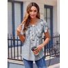 imageZeagoo Womens Tops Petal Short Sleeve Summer Casual Crew Neck Shirts Floral Solid Blouse Pleated TunicsDh62