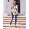 imageZeagoo Womens Tops Petal Short Sleeve Summer Casual Crew Neck Shirts Floral Solid Blouse Pleated TunicsDh637