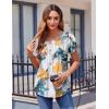 imageZeagoo Womens Tops Petal Short Sleeve Summer Casual Crew Neck Shirts Floral Solid Blouse Pleated TunicsDh637