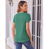 imageZeagoo Womens Tops Petal Short Sleeve Summer Casual Crew Neck Shirts Floral Solid Blouse Pleated TunicsGreen