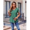 imageZeagoo Womens Tops Petal Short Sleeve Summer Casual Crew Neck Shirts Floral Solid Blouse Pleated TunicsGreen