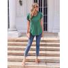 imageZeagoo Womens Tops Petal Short Sleeve Summer Casual Crew Neck Shirts Floral Solid Blouse Pleated TunicsGreen