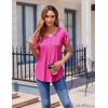 imageZeagoo Womens Tops Petal Short Sleeve Summer Casual Crew Neck Shirts Floral Solid Blouse Pleated TunicsHot Pink