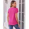 imageZeagoo Womens Tops Petal Short Sleeve Summer Casual Crew Neck Shirts Floral Solid Blouse Pleated TunicsHot Pink