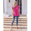 imageZeagoo Womens Tops Petal Short Sleeve Summer Casual Crew Neck Shirts Floral Solid Blouse Pleated TunicsHot Pink