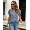 imageZeagoo Womens Tops Petal Short Sleeve Summer Casual Crew Neck Shirts Floral Solid Blouse Pleated TunicsPa236
