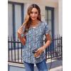 imageZeagoo Womens Tops Petal Short Sleeve Summer Casual Crew Neck Shirts Floral Solid Blouse Pleated TunicsPa236