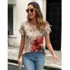 imageZeagoo Womens Tops Petal Short Sleeve Summer Casual Crew Neck Shirts Floral Solid Blouse Pleated TunicsPa275
