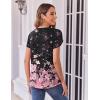 imageZeagoo Womens Tops Petal Short Sleeve Summer Casual Crew Neck Shirts Floral Solid Blouse Pleated TunicsSf31