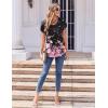 imageZeagoo Womens Tops Petal Short Sleeve Summer Casual Crew Neck Shirts Floral Solid Blouse Pleated TunicsSf31