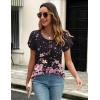 imageZeagoo Womens Tops Petal Short Sleeve Summer Casual Crew Neck Shirts Floral Solid Blouse Pleated TunicsSf31