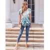 imageZeagoo Womens Tops Petal Short Sleeve Summer Casual Crew Neck Shirts Floral Solid Blouse Pleated TunicsSp25