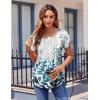 imageZeagoo Womens Tops Petal Short Sleeve Summer Casual Crew Neck Shirts Floral Solid Blouse Pleated TunicsSp25