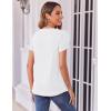 imageZeagoo Womens Tops Petal Short Sleeve Summer Casual Crew Neck Shirts Floral Solid Blouse Pleated TunicsWhite