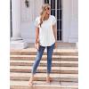 imageZeagoo Womens Tops Petal Short Sleeve Summer Casual Crew Neck Shirts Floral Solid Blouse Pleated TunicsWhite