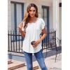imageZeagoo Womens Tops Petal Short Sleeve Summer Casual Crew Neck Shirts Floral Solid Blouse Pleated TunicsWhite