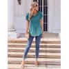 imageZeagoo Womens Tops Petal Short Sleeve Summer Casual Crew Neck Shirts Floral Solid Blouse Pleated TunicsXh363