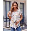imageZeagoo Womens Tops Petal Short Sleeve Summer Casual Crew Neck Shirts Floral Solid Blouse Pleated TunicsXh403