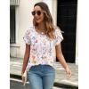 imageZeagoo Womens Tops Petal Short Sleeve Summer Casual Crew Neck Shirts Floral Solid Blouse Pleated TunicsXh403